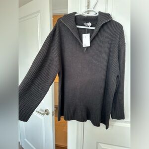 NWT H&M three quarter zip sweater